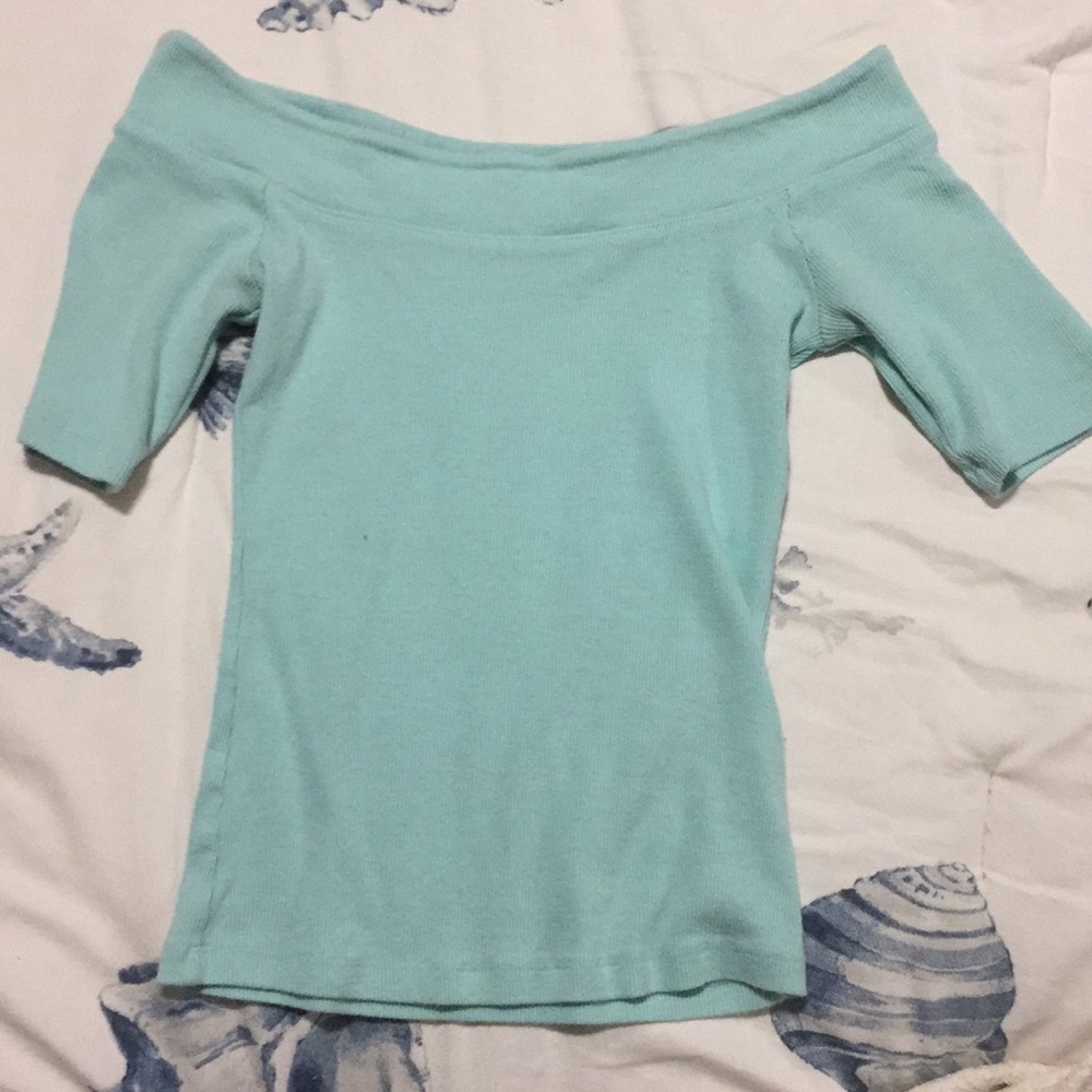 Blue off the shoulder top